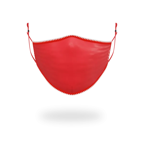 ADULT VERTICAL SHARK (RED) FORM-FITTING FACE MASK